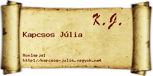 Kapcsos Júlia névjegykártya