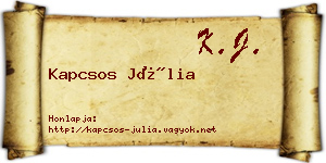 Kapcsos Júlia névjegykártya