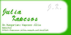 julia kapcsos business card