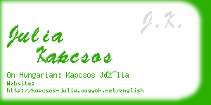 julia kapcsos business card